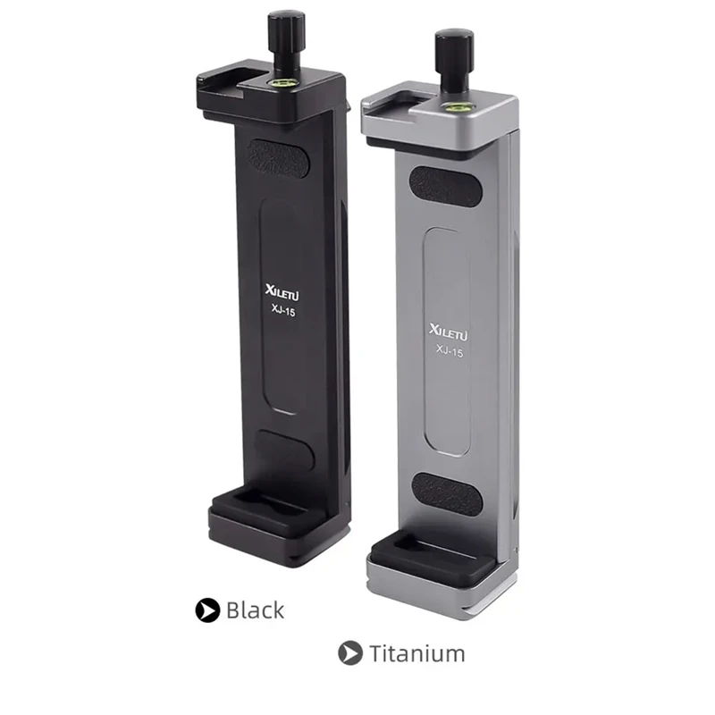 حامل هاتف لوحي عالمي من سبائك الألومنيوم ، مشبك ثلاثي القوائم ، قوس قابل للتعديل للهواتف المحمولة ، متين ، أسود