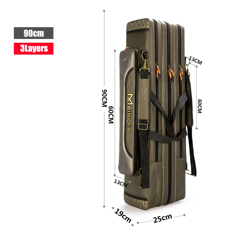 NONE Große Kapazität Angelrute Reel Köder Lagerung Tasche 80 cm-130 cm Dicke Oxford Taschen Angelrute Werkzeuge Lagerung tasche Pesca Tasche für Männer 8