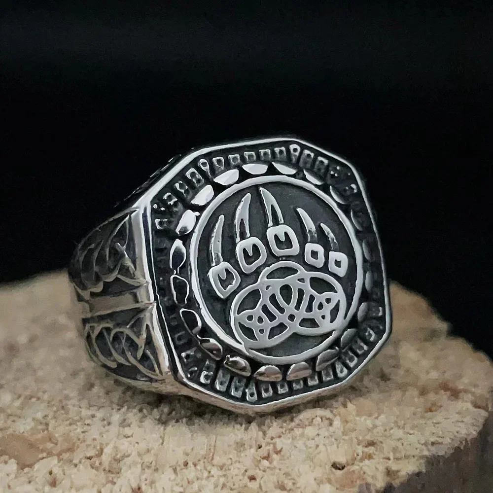 Multi-style Vintage Nordic Viking Ring Stainless Steel Norwegian Viking Valknut Ring for Men Amulet Jewelry Gift Wholesale view 5