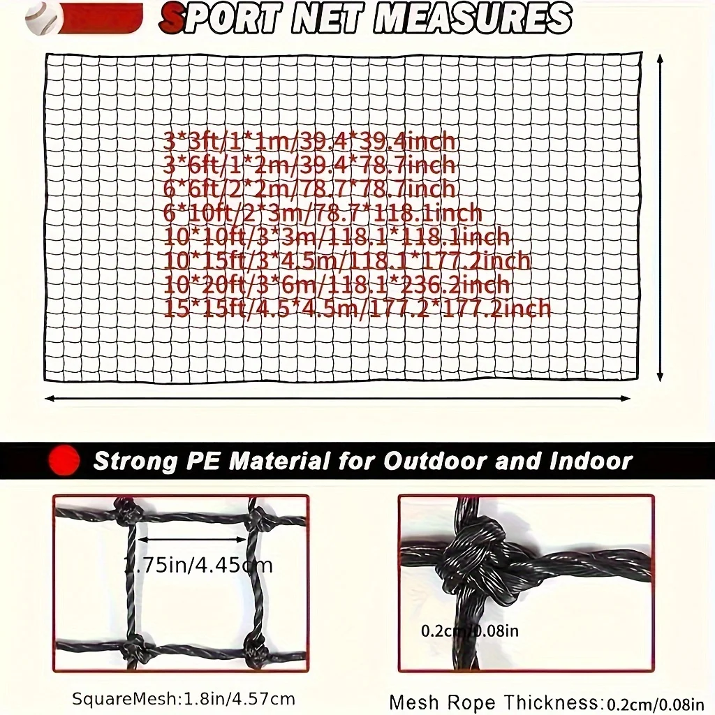 Sports Net,Sports Netting Barrier,Sports Netting for Backyard,Twisted Knotted PE Net,Fence Net,Stop Net