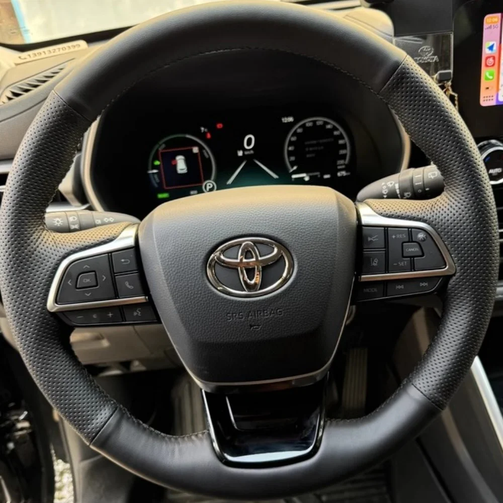 DIY cubierta trenzada para volante de coche de cuero de microfibra antideslizante para Toyota Sienna Highlander 2020 2011 2022 Highlander Hybrid