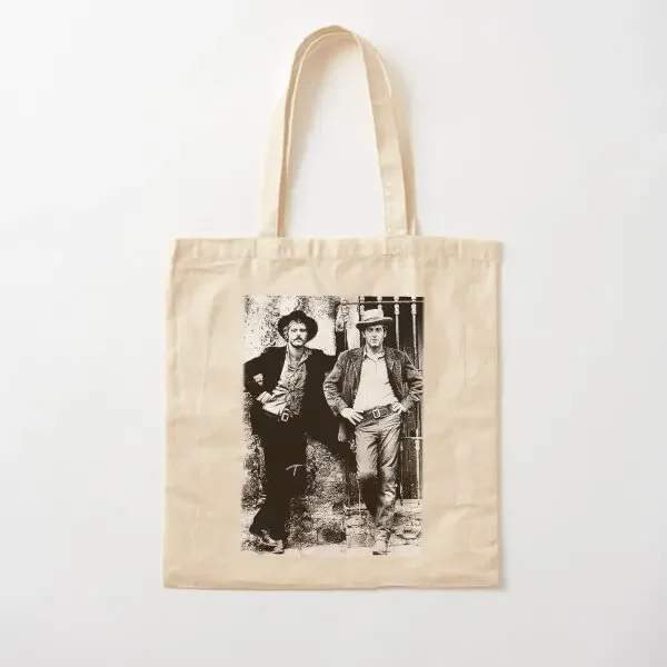 

Butch Cassidy And The Sundance Kid 2 Cot Canvas Bag Casual Shopper Foldable Fabric Printed Women Grocery Designer Fashion
