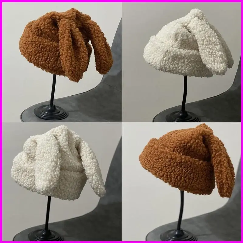 Simple Rabbit Ears Funny Knitted Winter Windproof Fashion Knitted Hat All-match