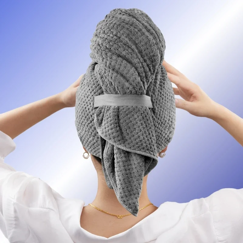 女性用大型ヘアタオルラップ、巻き毛用ソフトマイクロファイバーヘアタオル、伸縮性のある速乾ヘアターバン、263インチ×40インチ