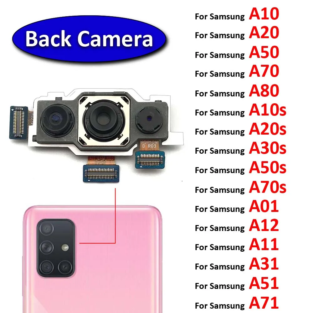 New Rear Camera For Samsung A51 A71 A70 A30s A50s A10 A20 A50 A80 A10s A20s A01 A12 A11 A31  A70s Back Camera Module Flex Repair