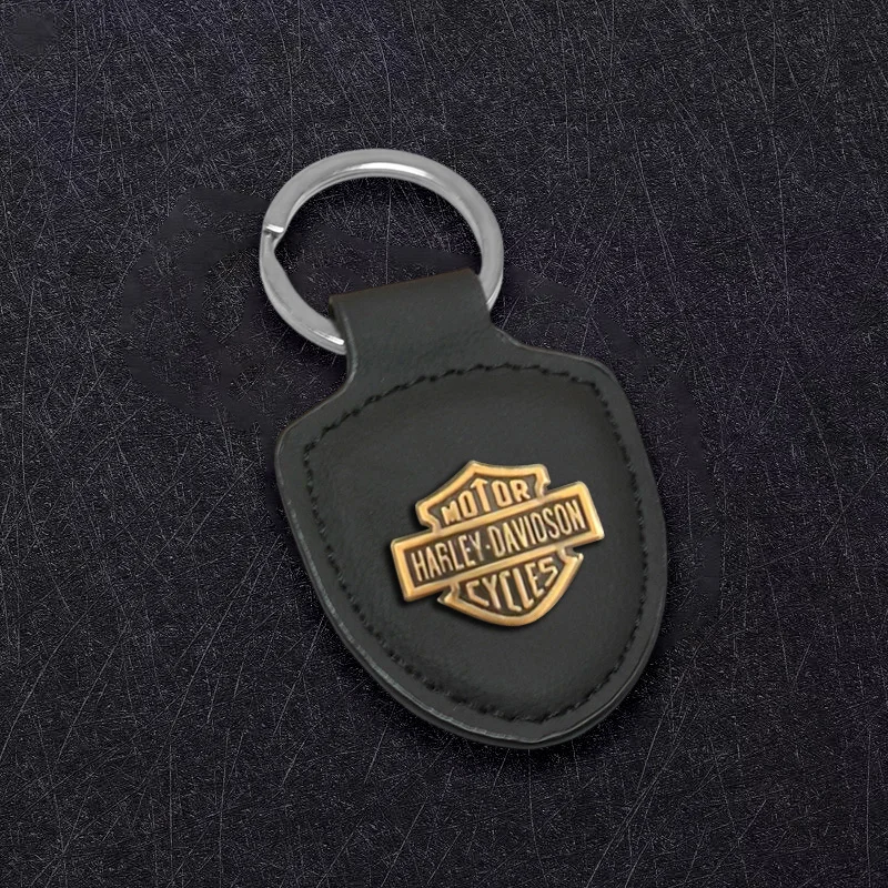 Suede Motorcycle Keychain Shield Type 3D Emblem Key Ring For Harley Davidson PA1250 Softail Sportster VRSC Touring X48 883 1200 view 5