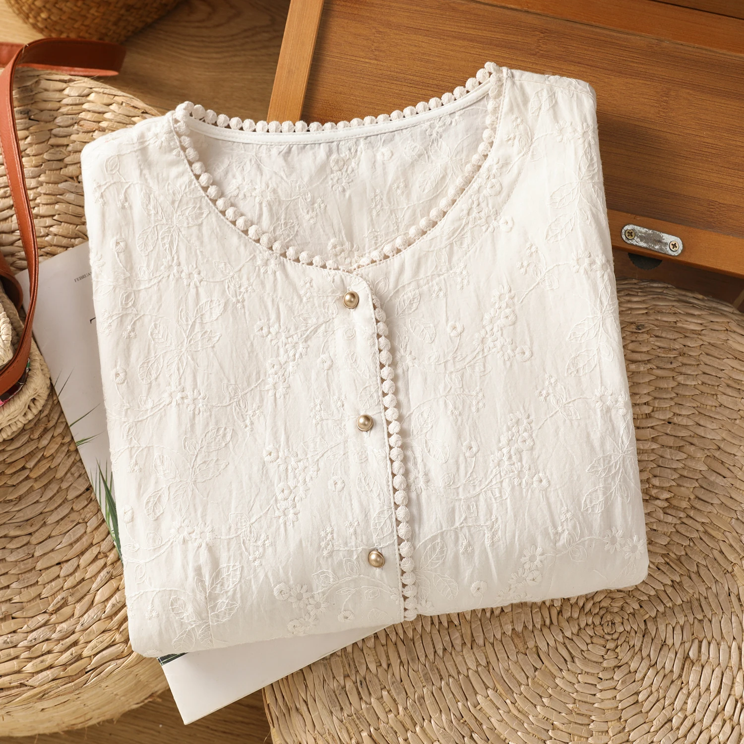 เสื้อคลุมคาร์ดิแกนผู้หญิง ผ้าฝ - Embroidery Artist บทวิจารณ์และราคา