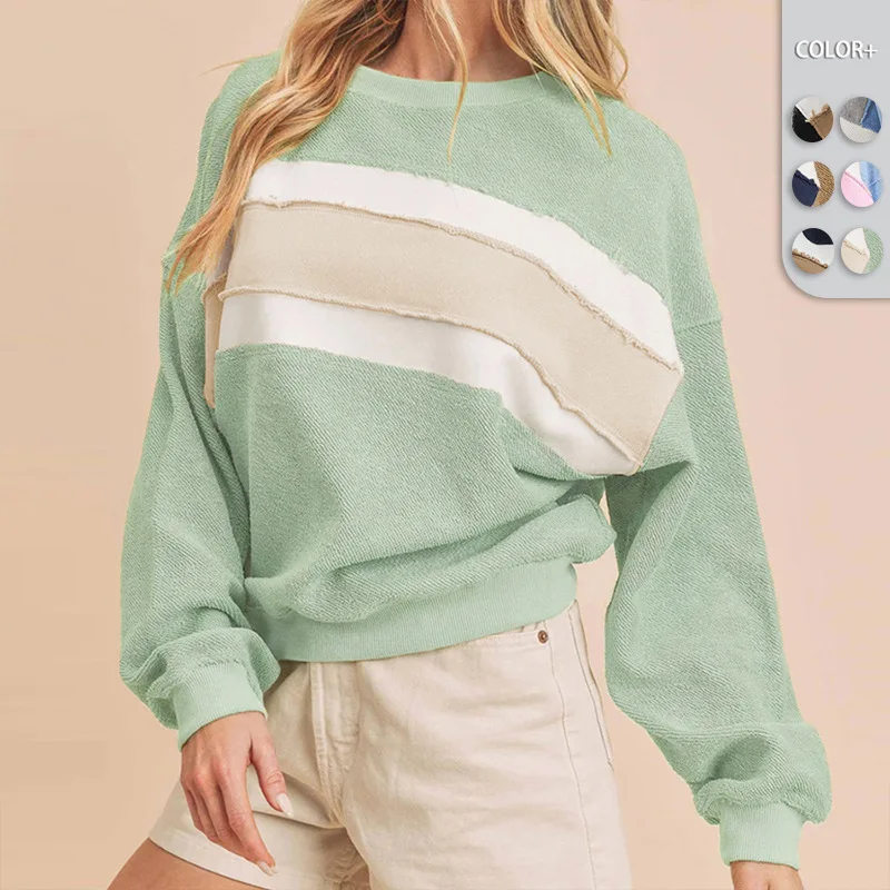 

New Women's Autumn Clothing Loose Round Neck Sweatshirt Grils Simple Pullover Long Sleeve Casual Sweater