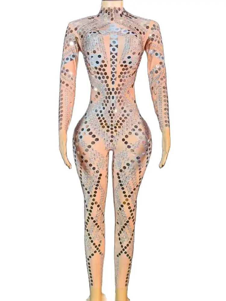 

High Quality Hot Diamond Sequin Elastic Jumpsuit 2024 New Fashion Customized Women'S Clothing