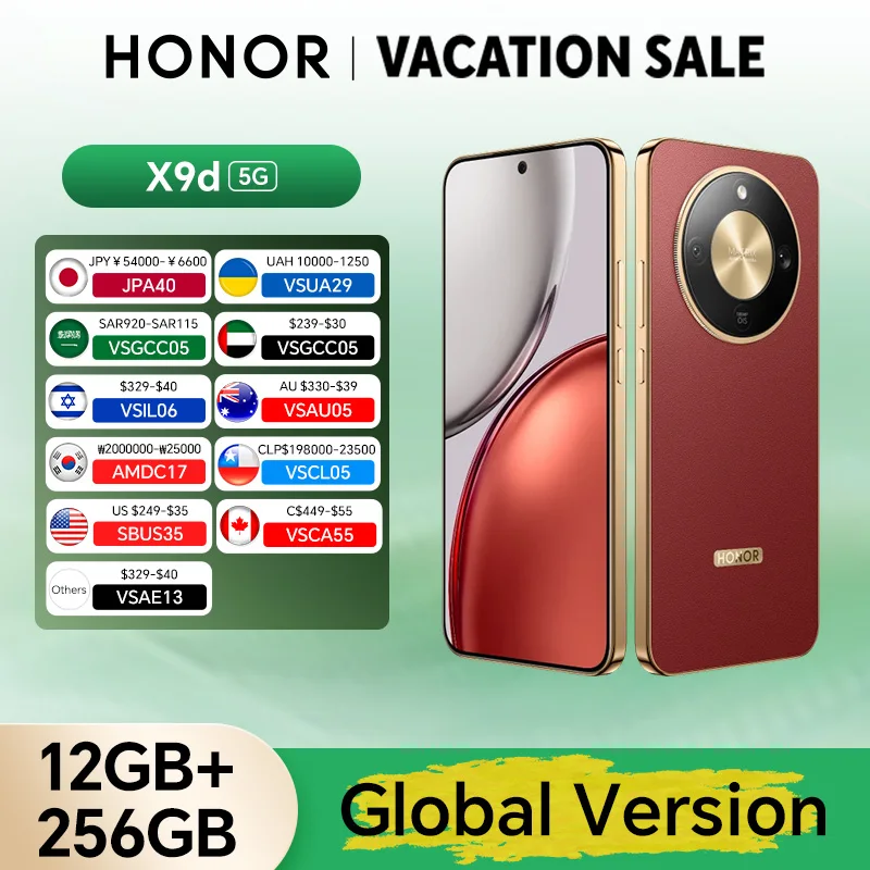 Original Global Version HONOR X9d 12GB+256GB 5G Smartphone 6.79'' 120Hz Screen 108MP AI Camera 8300 MAh 66W Super Charging