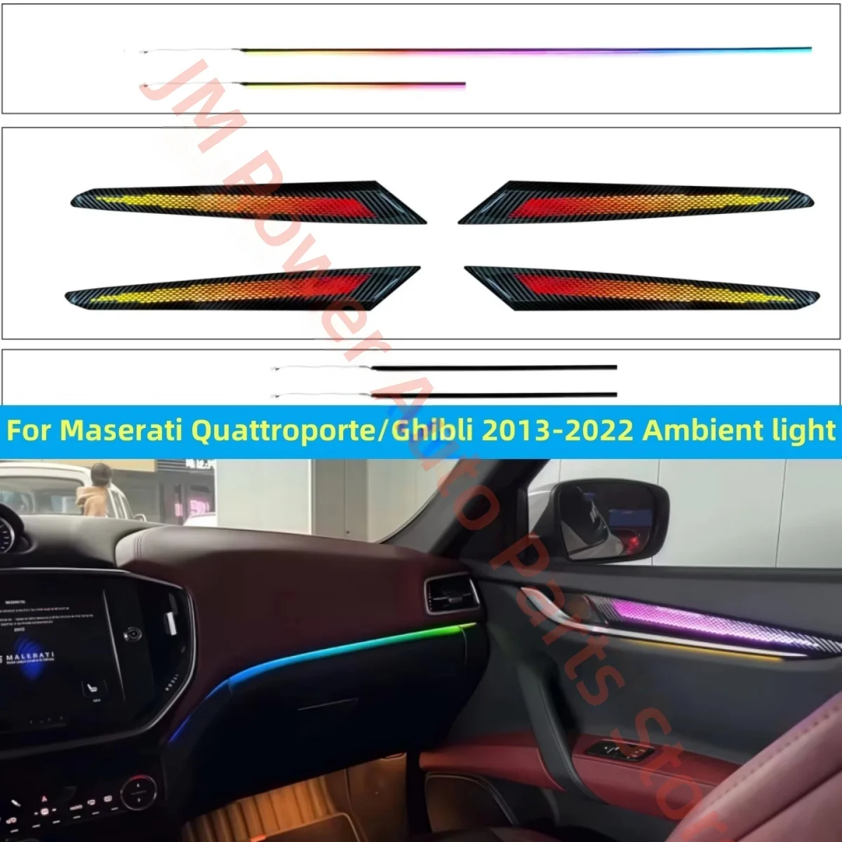 Fit for Maserati Levante Ghibli Quattroporte LED Atmosphere Lamp Automotive interior lighting upgrade Car accessories trim strip