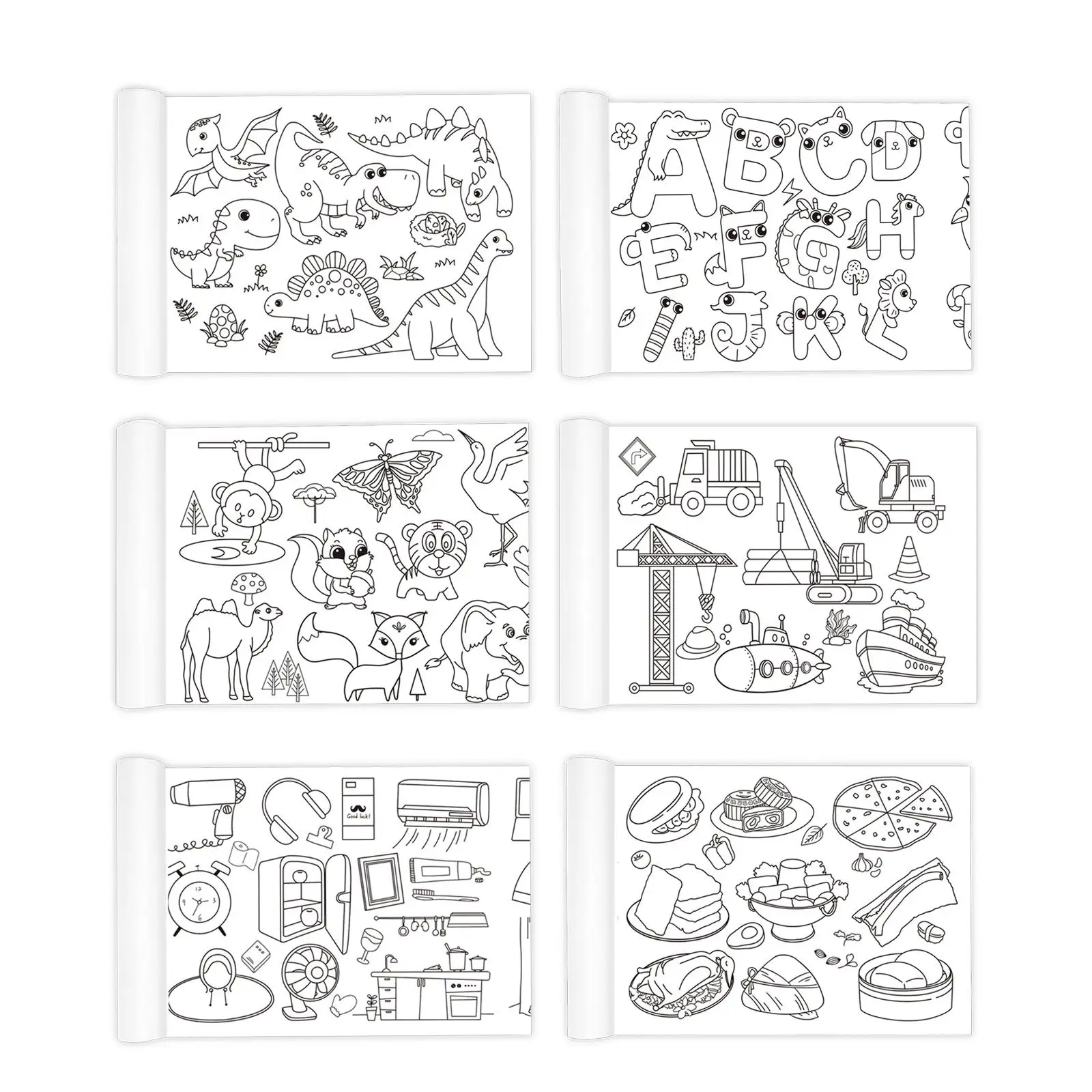 Toddler Sticky Drawing Paper Roll 15x118inch Coloring Stickers Child Toys