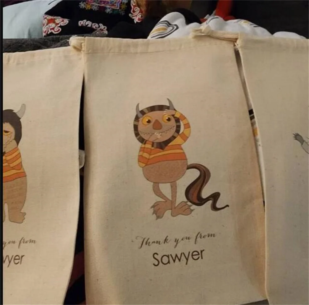 Wild Monster Things, Set of 20 Personalized Favor Bags, Wild Rumpus Birthday Party, Wild Things Birthday Party Favor Bags