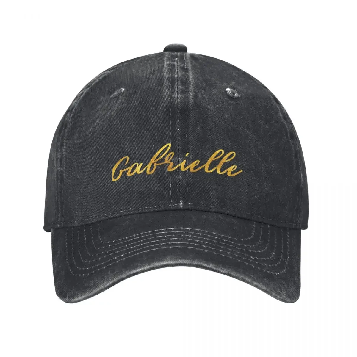 

Gabrielle Name Hand Lettering in Faux Gold Letters Baseball Cap Luxury Cap Streetwear Men Hats Women's