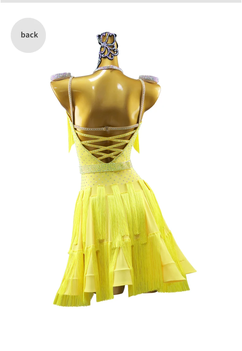 Sport-Tanzanzug für Mädchen, lateinamerikanisches Kleid für Damen, Tanzbekleidung, luxuriöse Wettbewerbskostüme, Cheerleader-Rock für Damen, Trainingsrock. – Detail 10