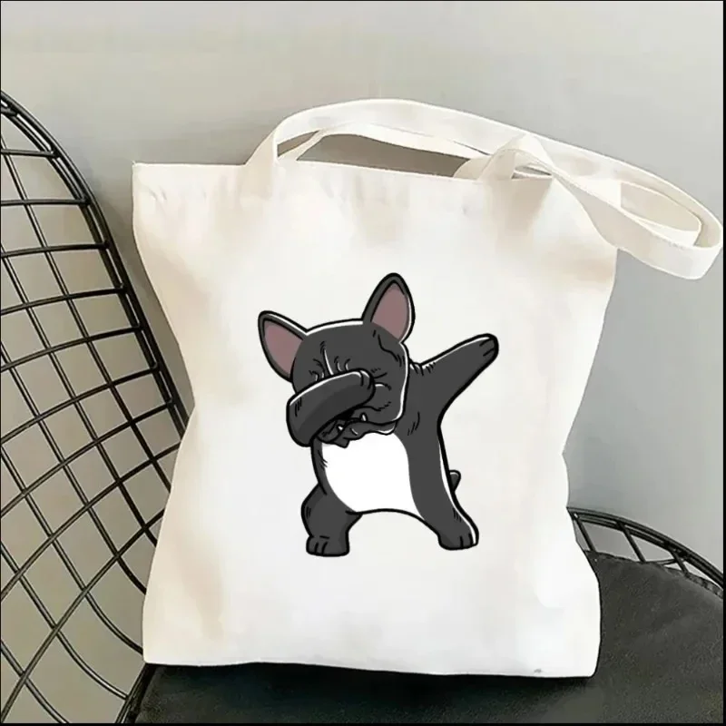 Interesting Harajuku Cartoon Dog Women's Shoulder Bag Kawaii Shopper Shopping Canvas Bag  Shoulder Bag Fashion Girl Handbags