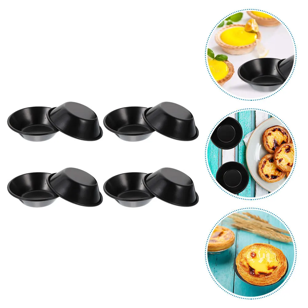 

8pcs Egg Tart Mold Carbon Steel Nonstick Mini Tart Pan Small Pie Pans Multifunctional Baking Molds Cake Tin Kitchen Bakeware