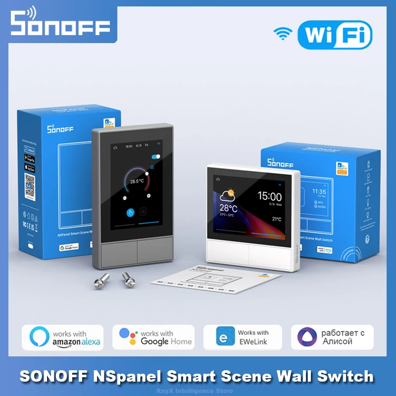 SONOFF NSPanel EU/US WiFi Smart Scene Wall Switch All-in-One Control Smart Thermostat Display Work with Alice Alexa Google Home