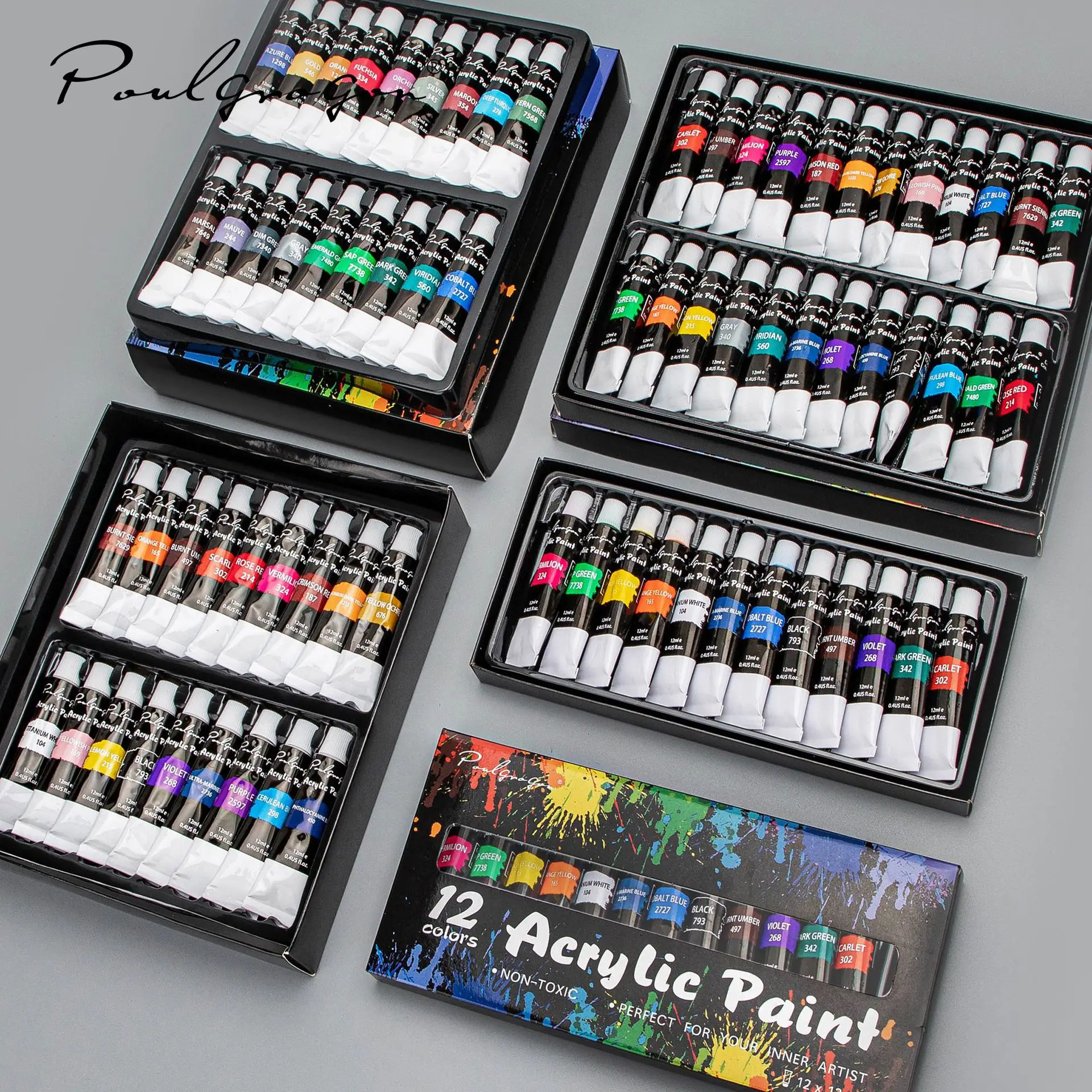 Professional Acrylic Paints Set 12/24/36 Colors 12ML Hand Painted Wall Drawing craft Painting Pigment Set Art Supplies