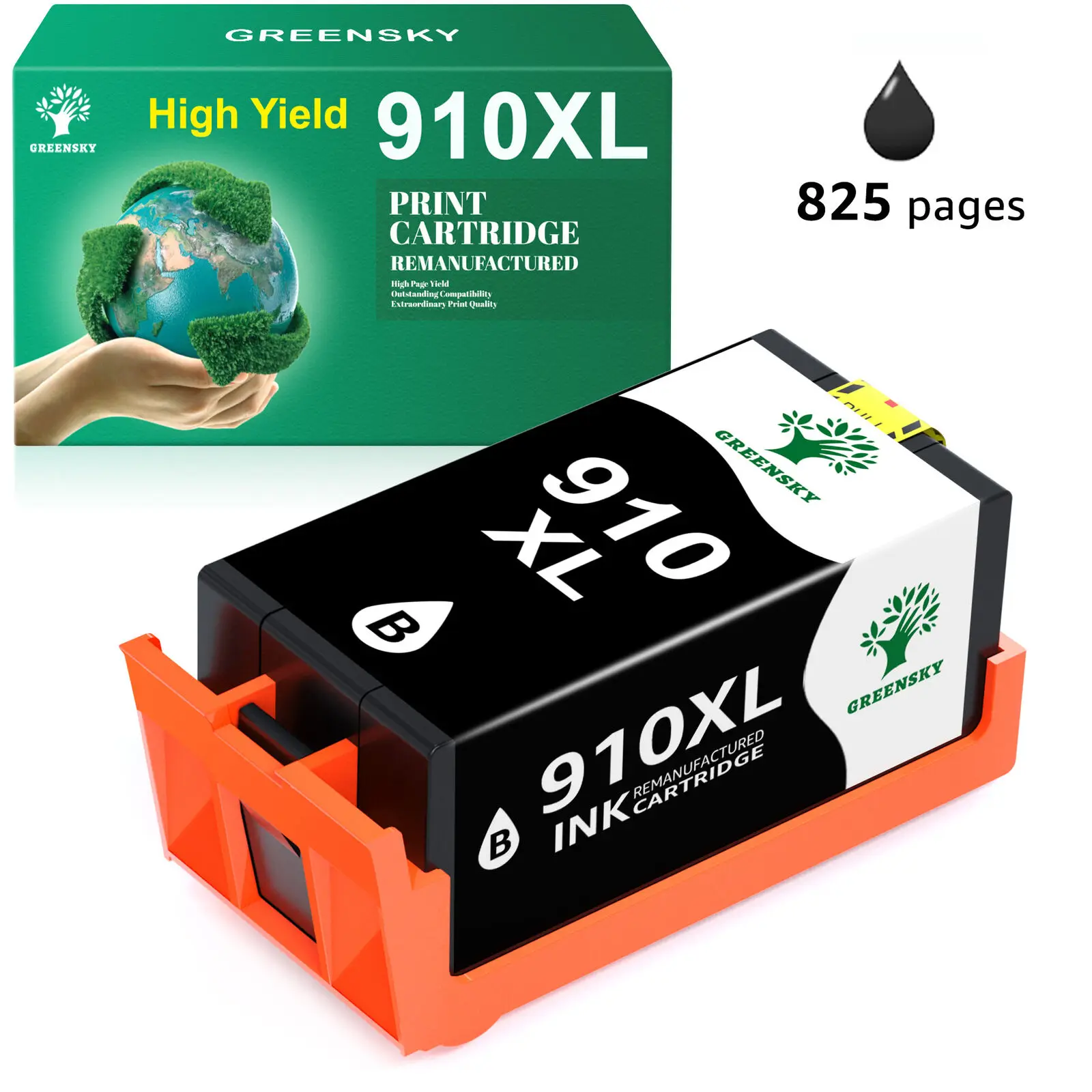 1PK 910XL Black Ink Cartridge Replacement for HP OfficeJet Pro 8010 8020 8030