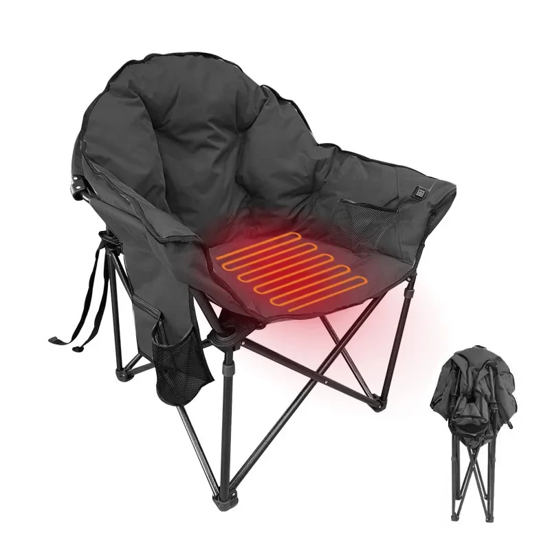 

New High Quality Oversized Portable Comfortable Moon Heat Camp Chair With Padded Seats