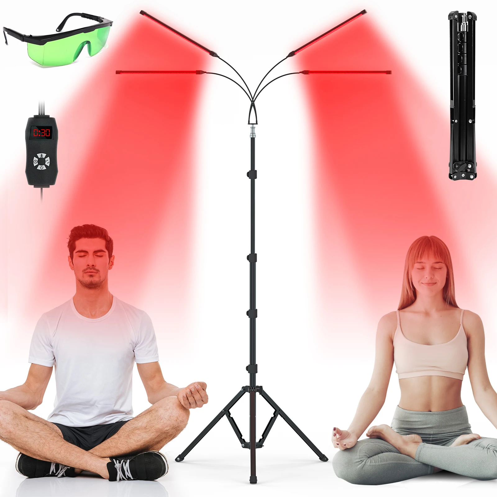 660nm 850nm Red Light Therapy Lamp For Full Body Face with Timer &Stand Infrared Light Therapy Device Reduce Stress Muscle