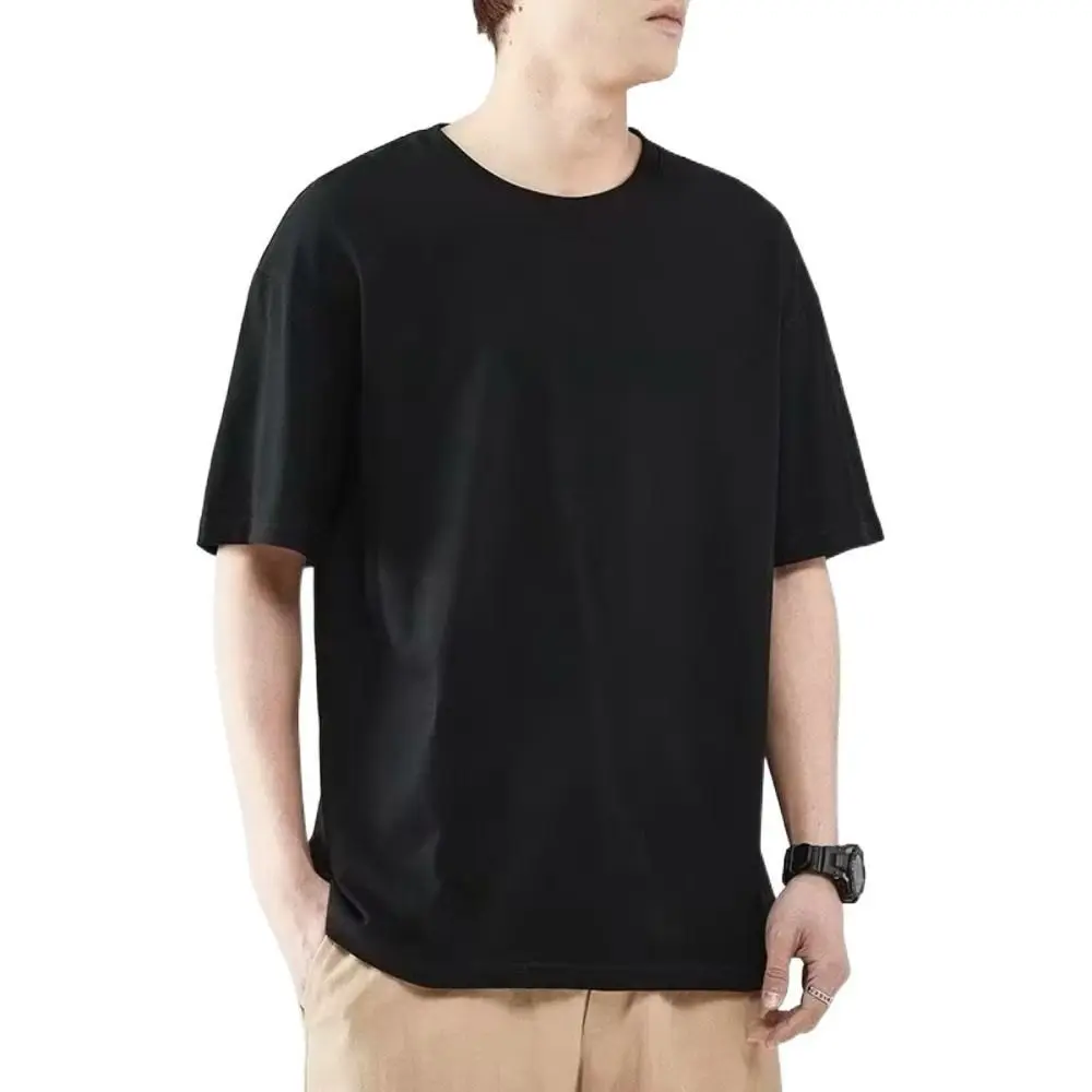 

Fashion Round Neck T Shirts for Men Quick Dry Simple Short Sleeve T-shirt Large Size Loose Men's Basic T-shirt Male