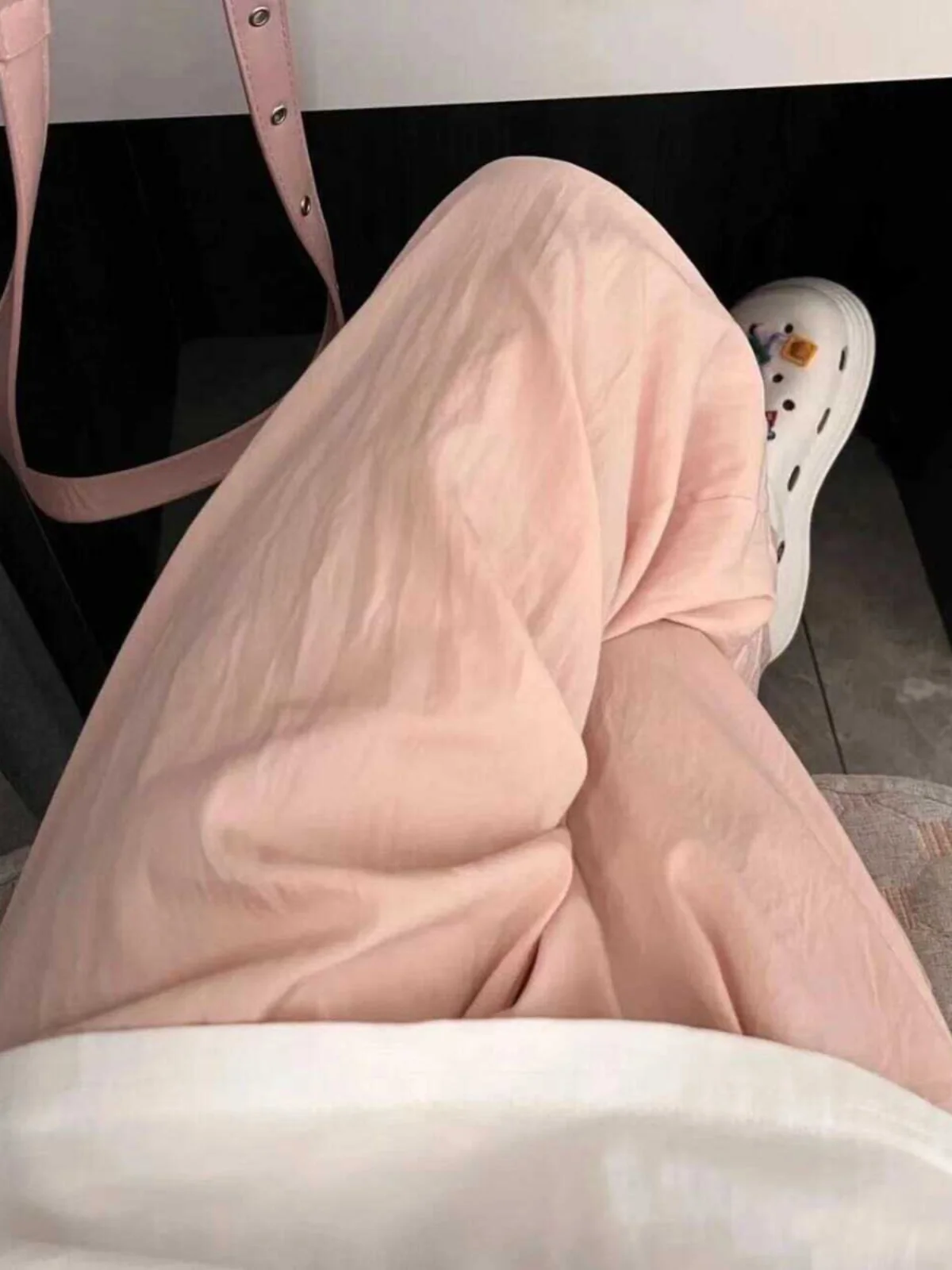 High Waist Loose Casual Pants Women's Pink Summer Super Slimming Drapey Wide Leg Straight Cut Floor Length Trousers