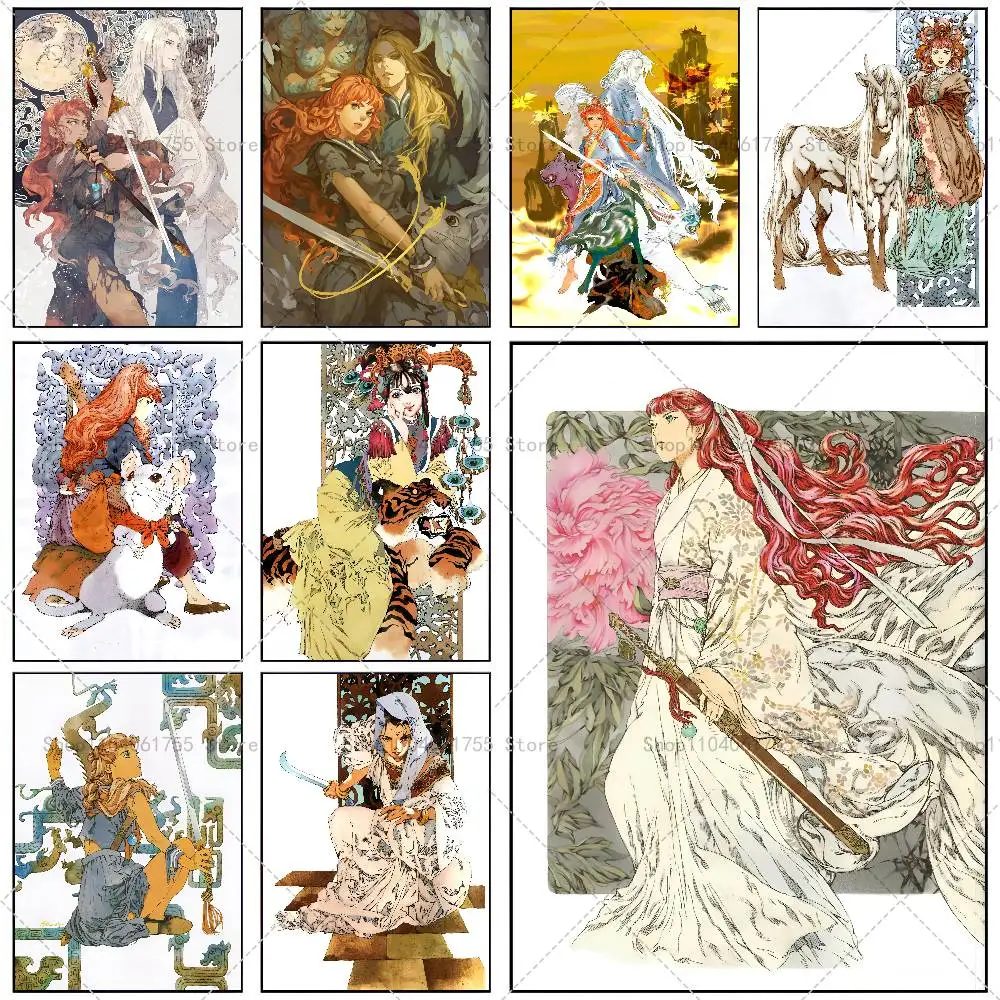 The Twelve Kingdoms Anime Poster Self-adhesive Art Waterproof Paper Sticker Coffee House Bar Room Wall Decor