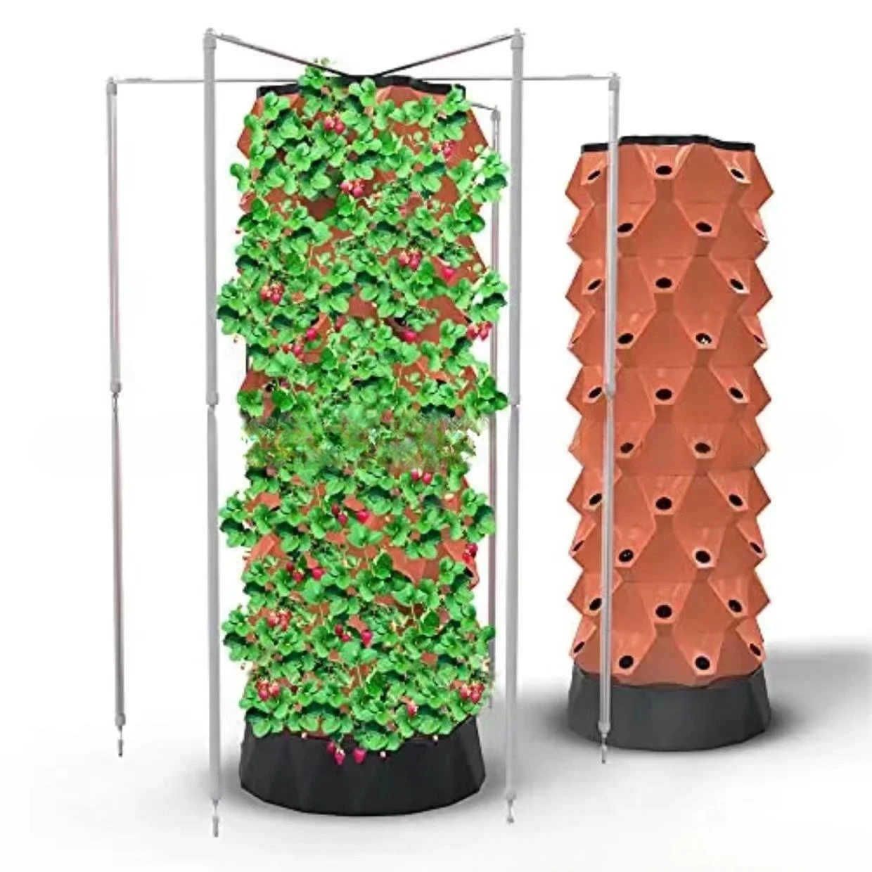 2025Aquaponic Tower Hydroponicอุปกรณ์บ้านโรงเรียนผักสับปะรดTowerสตรอเบอร์รี่การเพาะปลูกTowers