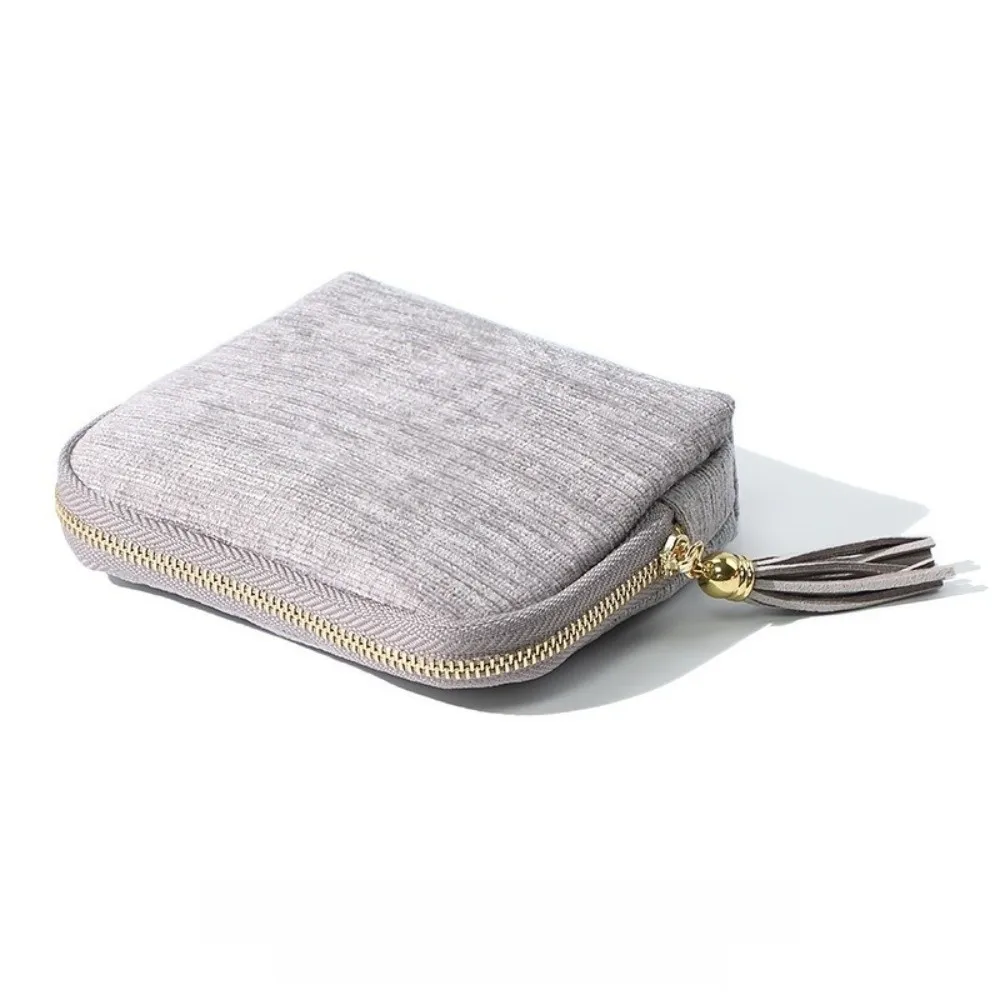 أنيق خمس طبقات مجوهرات التعبئة حقيبة المخملية زيبر مجوهرات حقيبة التخزين المنظم شرابة حامل المجوهرات القلائد #4