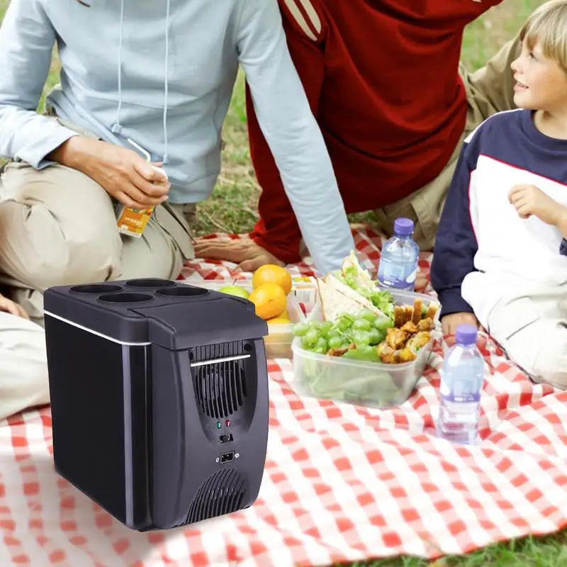 6L Outdoor Camping Cooling Heating Box Silent Camping Fridge DC 12V Mini Car Refrigerator Car Electrical Appliances