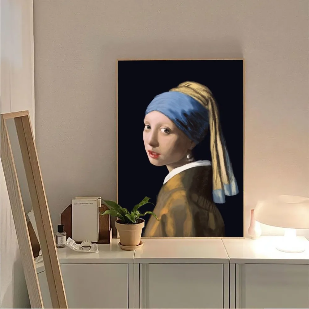 Plakat Johannes Vermeer bez oprawionych Kraft Bar papier Vintage plakat na ścianę artystyczny obraz naklejki do sypialni