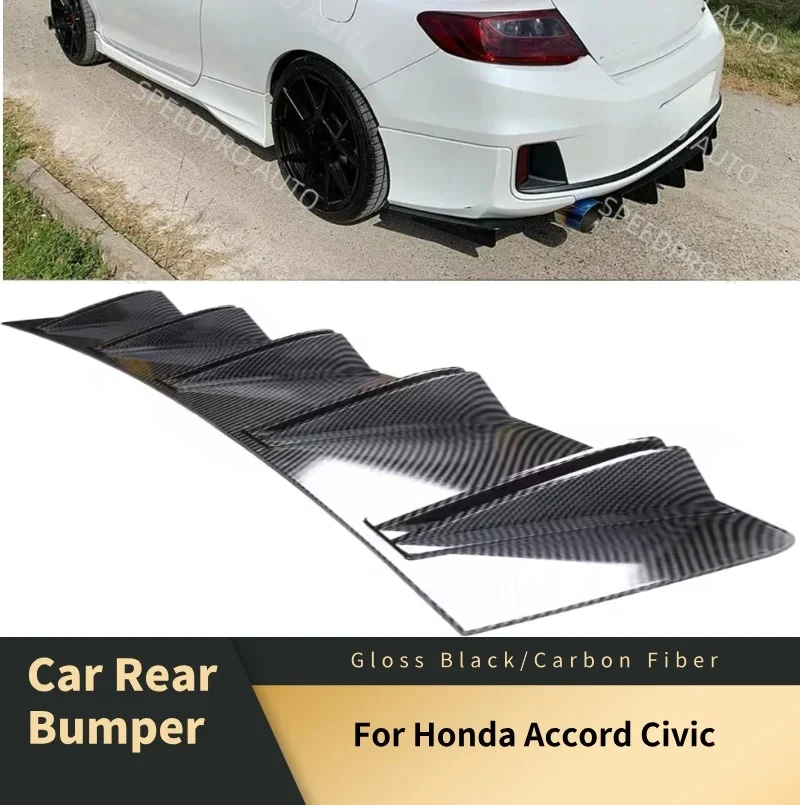 

Для Honda Accord Civic: задний диффузор с 5 ребрами, сплиттер-спойлер на бампер, накладка на бампер, аксессуары для кузова автомобиля, карбон