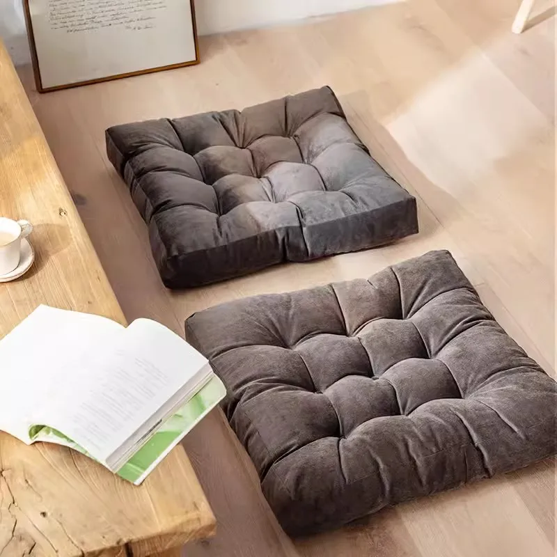 Übergroßes, getuftetes Bodensitzkissen, Bürostuhl, quadratisches Kissen, Cord-Tatami-Bodenkissen, Lesekissen, Stuhlpolster für Zuhause