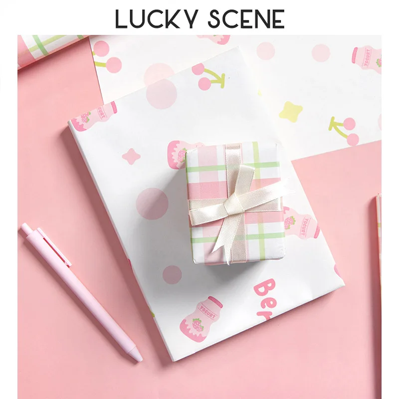 6Pcs 50X70CM Cute Wrapping Paper High Value Holiday Gift Student Wrapping Paper Gift Graduation Gift S01464