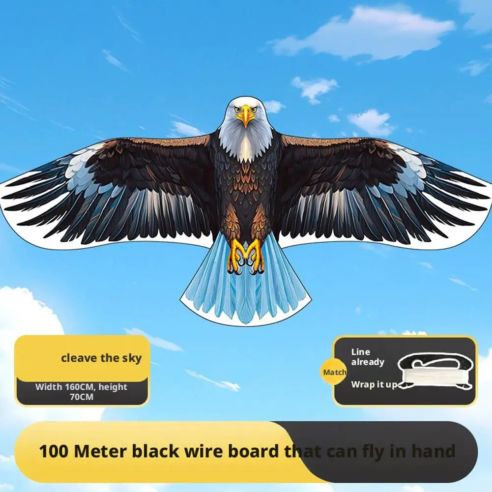 Cerf-volant aigle 1.2/1.5/1.6/1.7/1.8m avec cerf-volant de 100m répulsif d'oiseaux, corde de sport amusante, cerf-volant de jardin volant, jouets d'extérieur X5l2