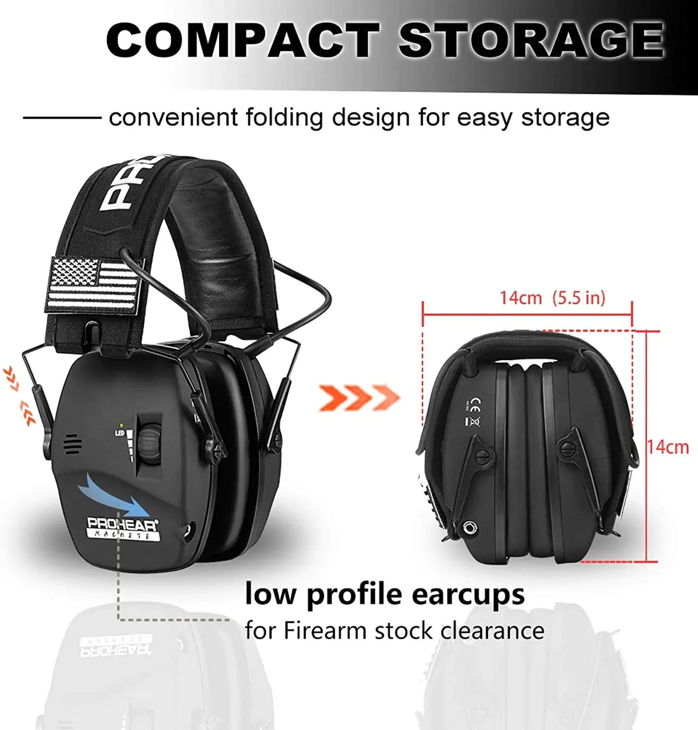 ZOHAN-Electronic Headset Protector for Shooting Earphones, Sound Amplification Earmuffs, Noise Reduction Headphone, 23dB NRR