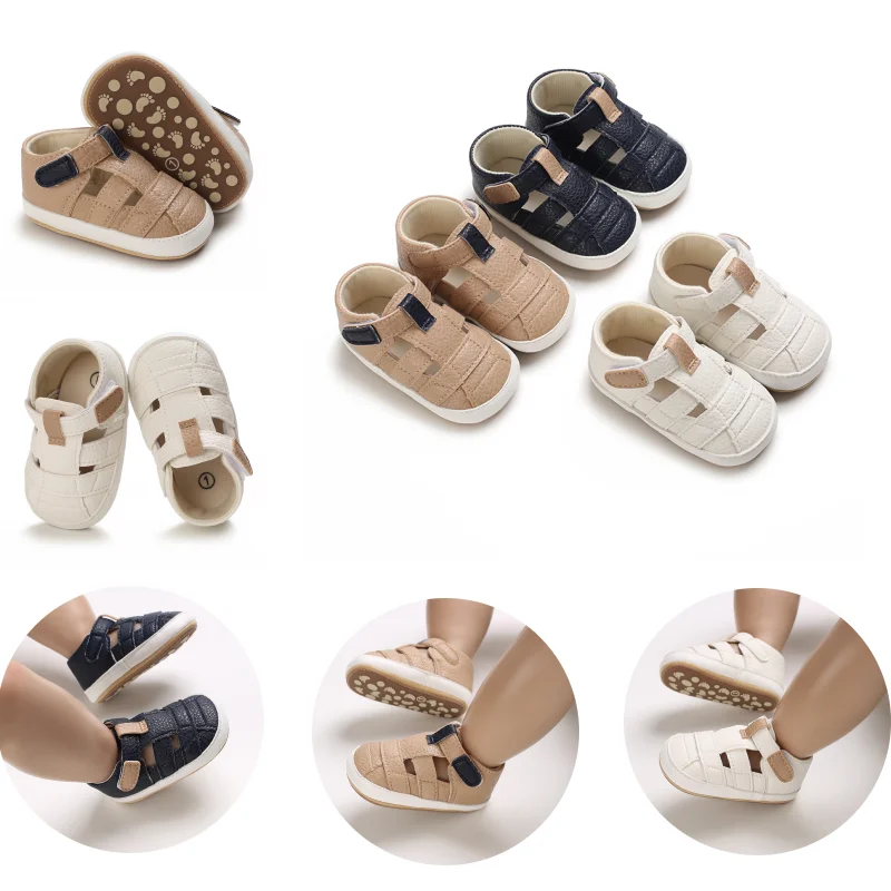 New Baby Newborn Fashion Summer Sandals Infant Boy Girl Shoes Rubber Soft Sole Non-Slip Toddler First Walker Baby Crib Newborn