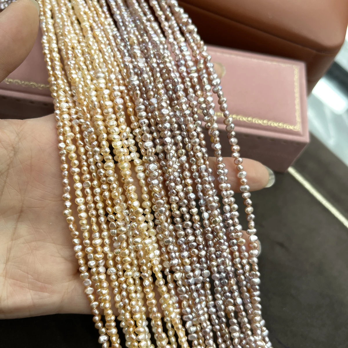 

3-3.5mm Natural Freshwater Pearl Irregular Purple Orange Bead for Jewelry Make DIY Necklace Earring Bracelet Accessory Wholesale