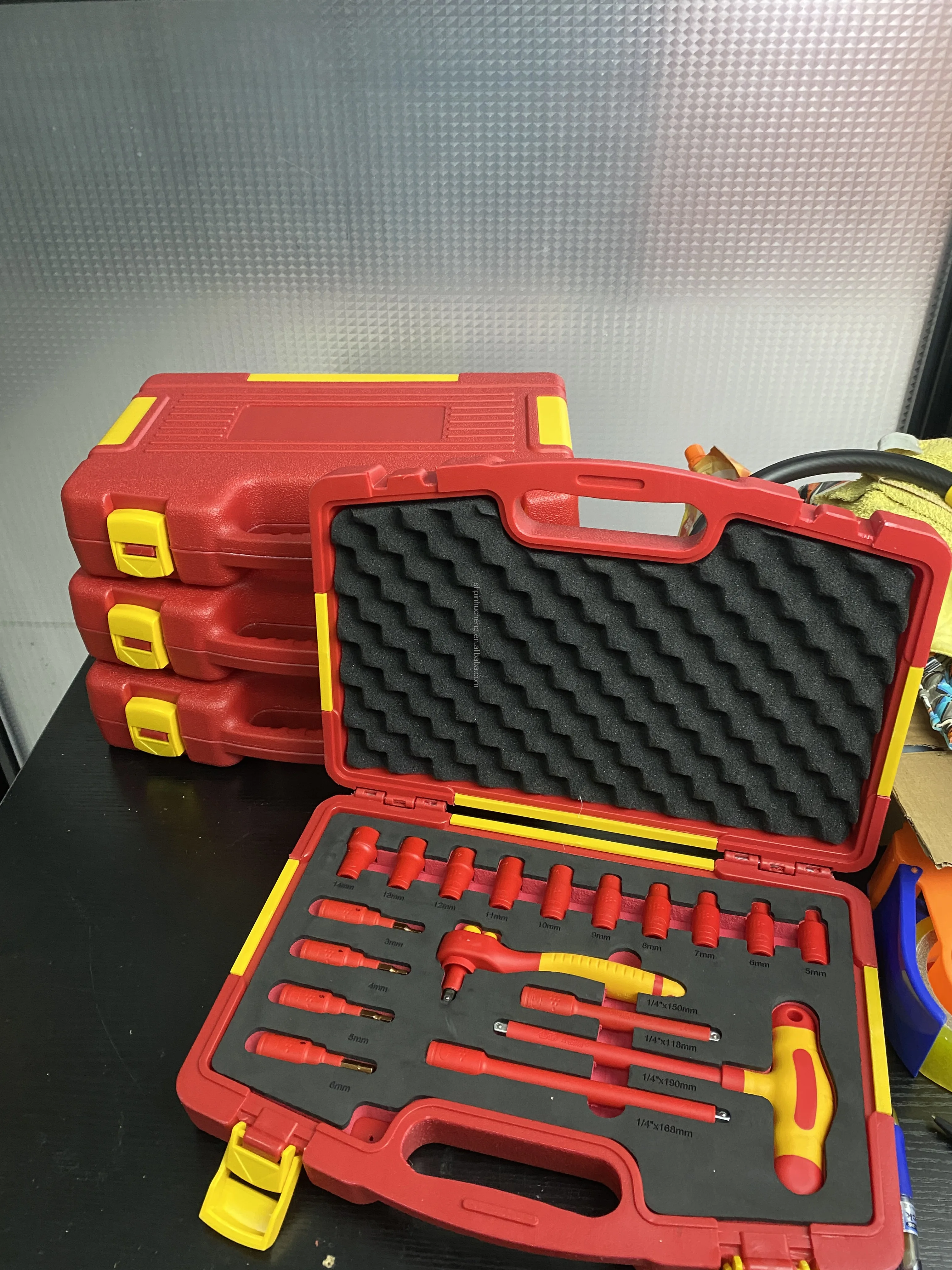 18pcs New Energy 1000V Insulation Tool Set Ratchet Wrench 1/4 Socket VDE Pliers Screwdriver Tool