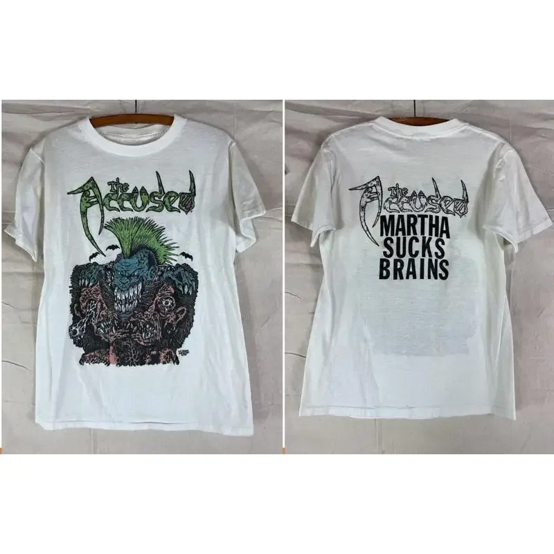 The Accused Martha Sucks Brains Vintage 1986 White All Size T Shirt AE127