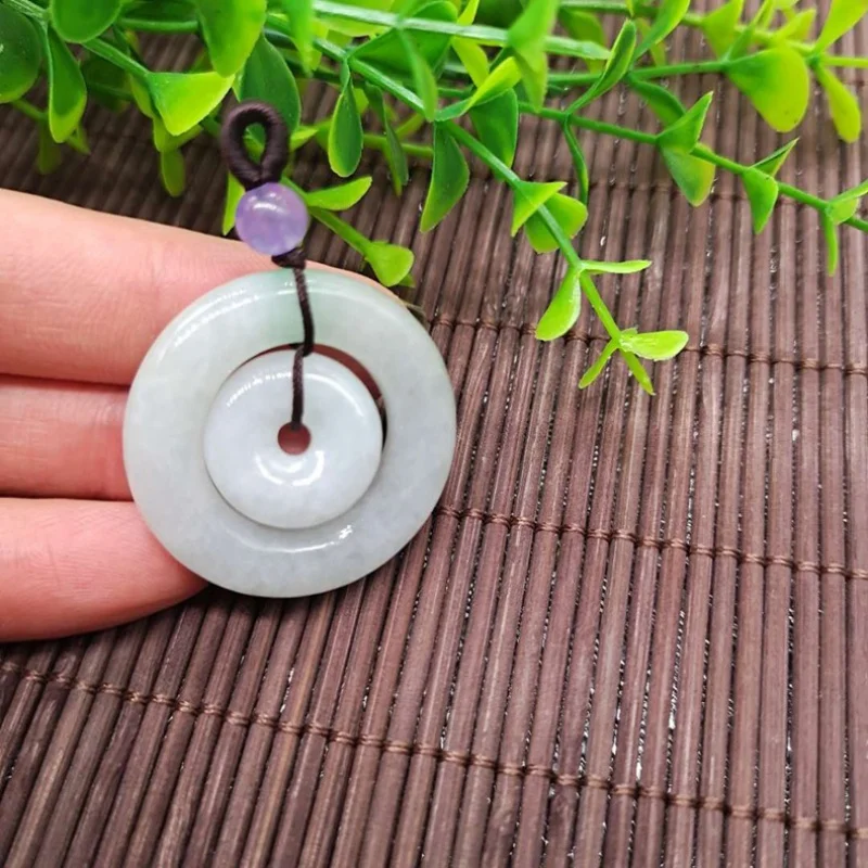 Wholesale Myanmar Jade Concentric Ring Pendant