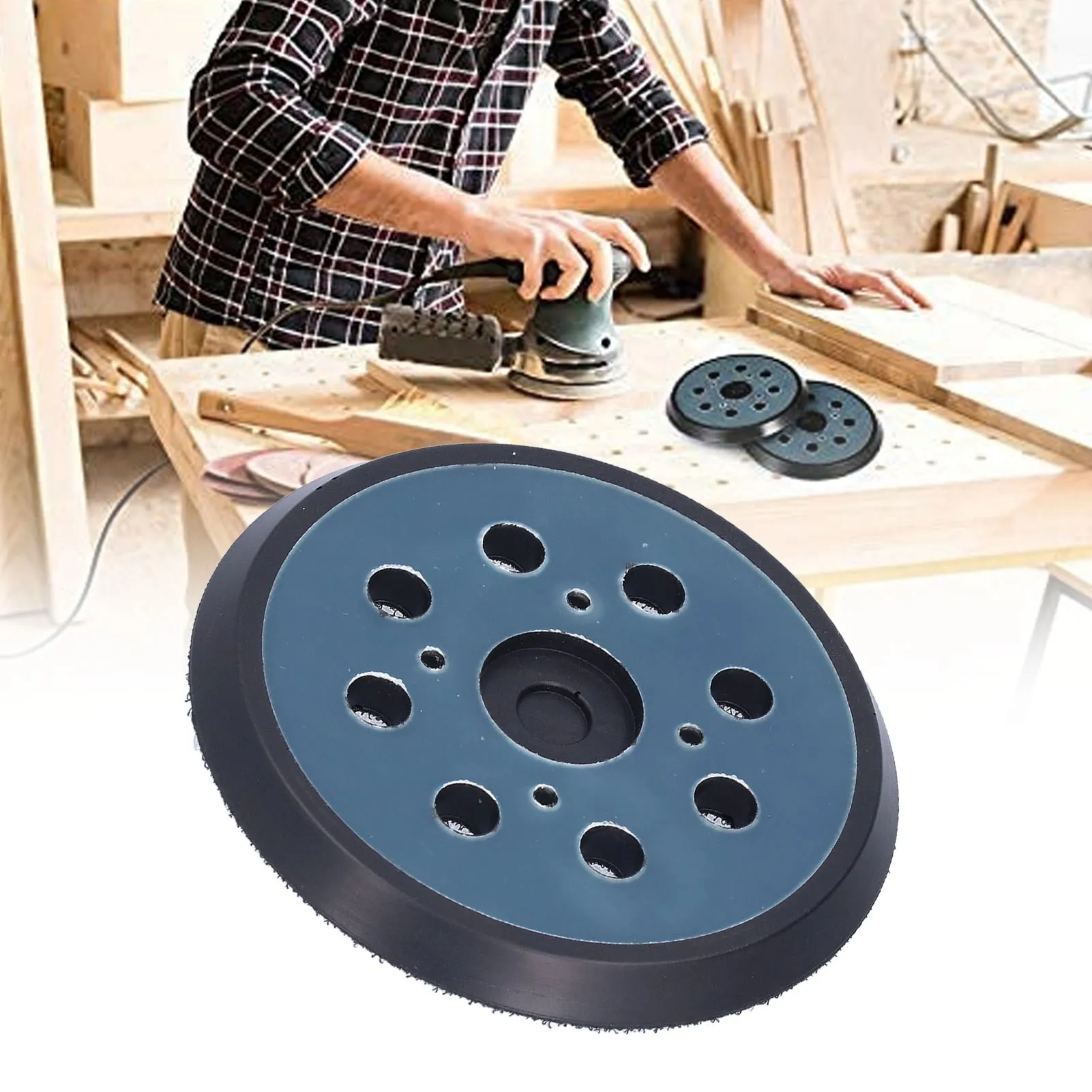 

Sander Backing Pad Replacement Hook and Loop Orbital for Sanding Machine 8 Hole 4 Eye 5in Sanding Machine Backing Pad