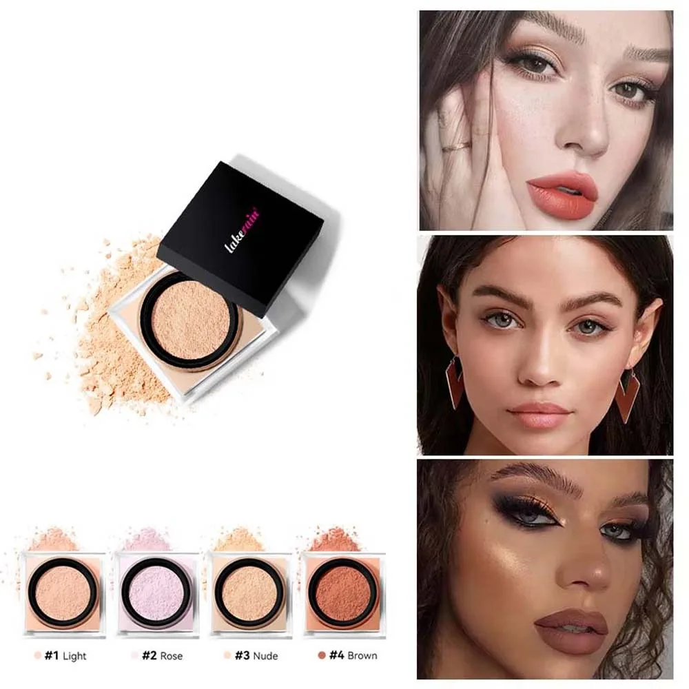 Verrouiller dans la poudre de réglage du maquillage, Texture soyeuse sans poids, poudre libre mate, lisse, naturelle, pour le visage, cuisson ample, éclaircit le teint de la peau