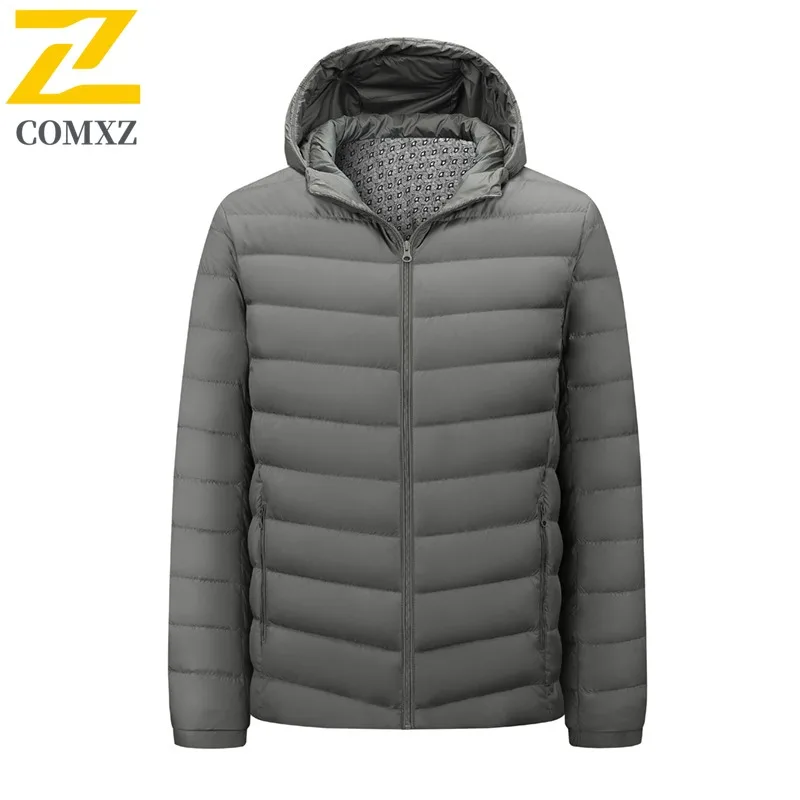

COMXZ Men Parker Coat 2025 Fashionable Casual Hooded Ski Travel Warm Loose Snow Puffer Jacket Windproof Street Winter Jackets