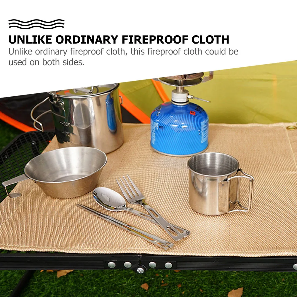 Estera aislante ignífuga, estufa ligera plegable para exteriores, para barbacoa, Camping, Picnic, fibra de vidrio resistente al calor, 1 ud.