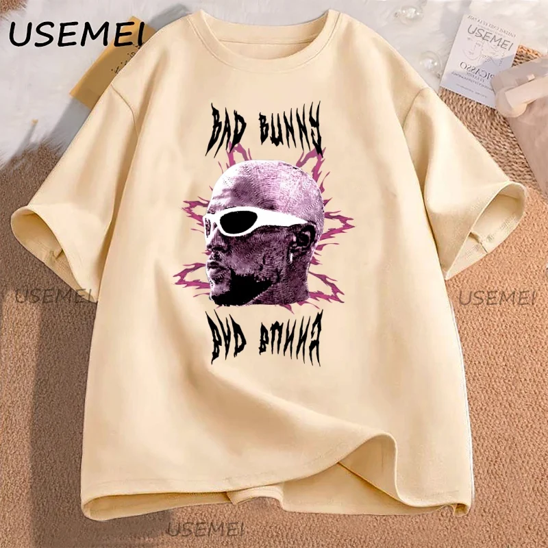 

Футболка Bad Bunny для мужчин и женщин, футболка с принтом, мужская дизайнерская одежда, свободная хлопковая футболка с короткими рукавами, футболка высокого качества, одежда
