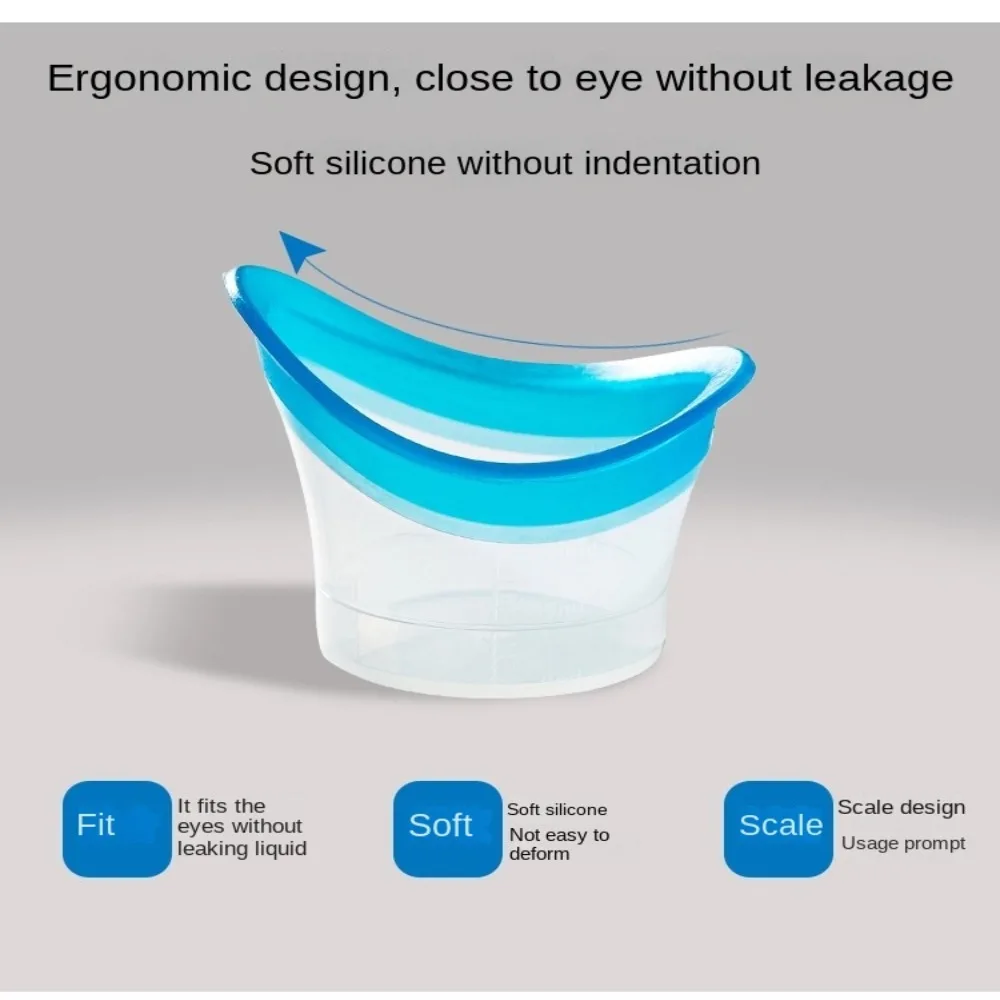 Eye Cleaning Container Silicone Eyewash Cup Soft 10ml Eyes Cleaner Resuable Eye Wash Cup Eye Bath Cup Precision Fitting Eye