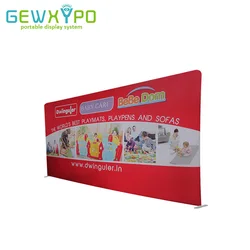 20‘X10' Exhibition Booth Flat Tension Fabric Advertising Display Stand With Pop Up Banner Print,Portable Aluminum Tube Backdrop